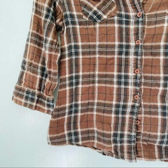 Brown Plaid Button Down Shirt - Picture 4 of 6